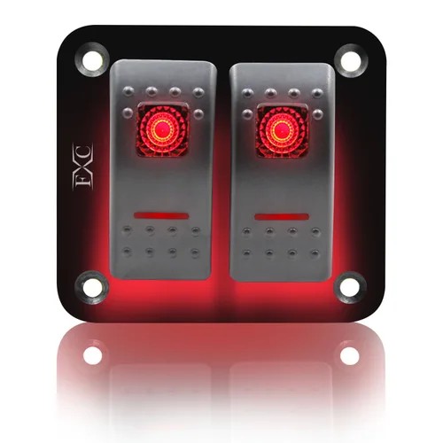 Miniatura 16 de FXC - Panel de interruptor basculante de aluminio de 6 bandas, interruptores de palanca de 5 pines encendido/apagado, 2 LED retroiluminados