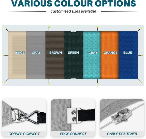 Miniatura 5 de Coarbor Cubierta de seguridad para piscina de invierno de 8 x 8 pies, rectangular, de malla, duradera, cubierta de seguridad para piscina enterrada