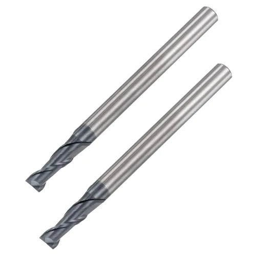 Miniatura 12 de uxcell Fresa de extremo de nariz cuadrada, punta de 0.039 in de diámetro de carburo sólido recubierto AlTiN Fresas CNC 2 flautas en espiral Fresa