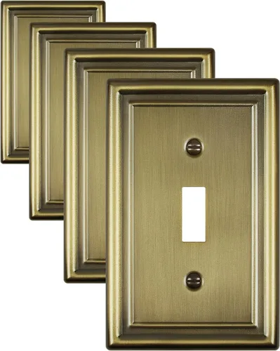 Miniatura 13 de Paquete de 2 placas decorativas de pared, placa de cubierta de toma de corriente eléctrica de níquel satinado para receptáculo, interruptor