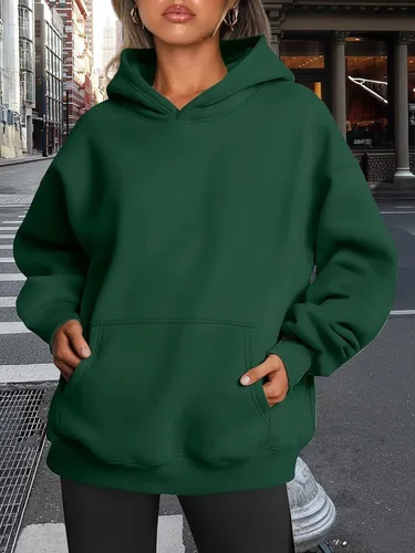 Miniatura 84 de Trendy Queen - Sudaderas extragrandes con capucha para mujer, suéteres de manga larga, sin botones, de vellón, de otoño, ropa de invierno