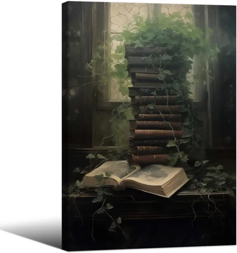 Miniatura 15 de Póster de libro gótico de academia oscura vintage de mediados de siglo, arte de pared de lienzo victoriano de estilo bohemio, impresiones estéticas