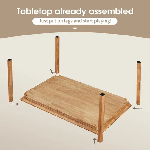 Miniatura 5 de Mesa de Juego de Mesa con Tablero Removible, Asientos para 4 a 6 Jugadores con Área de Juego de 57in x 33in, Incluye Alfombrilla de Juego