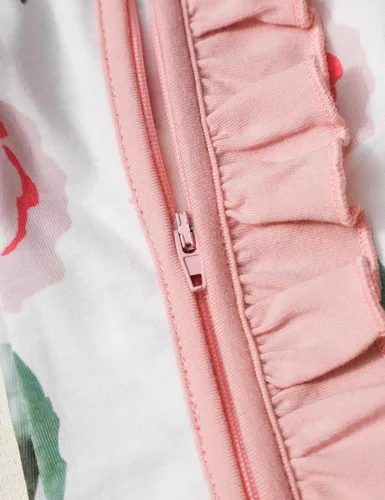 Miniatura 6 de Ropa de bebé recién nacida para bebé niña de manga larga con volantes y diadema