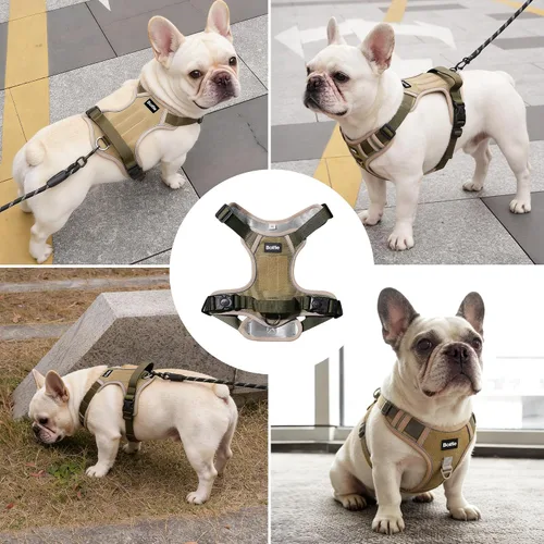Miniatura 4 de Arnés para perro pequeño, arnés reflectante resistente táctico sin tirones y collar - seguro, sin estrangulamiento, chaleco para mascotas fácil