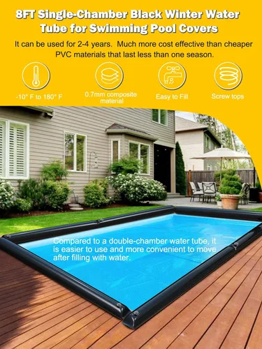 Miniatura 2 de Tubo de agua de invierno de esquina de 0.028 in más grueso para cubiertas de piscina, paquete de 4 bolsas de peso de agua de 23.6 x 11.8 pulgadas