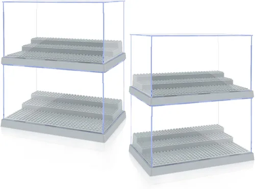 Miniatura 8 de Cajas de exhibición Pokiiulk para minifiguras, 4 cajas de exhibición para minifiguras, encajan para figuras de bloques, cajas para minifiguras con 3