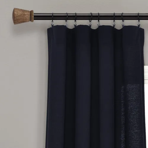 Miniatura 2 de Lush Decor - Cortinas de lino con botones de estilo granja, panel individual, diseño plisado de dos tonos de 40 pulgadas de ancho x 108 pulgadas