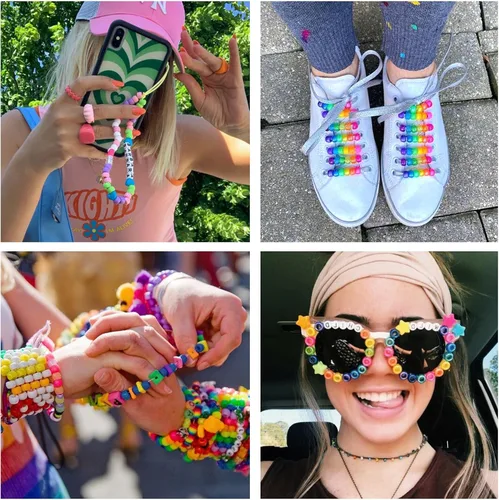 Miniatura 7 de QUEFE Kit de pulseras de 4680 piezas de cuentas de pony para hacer pulseras de amistad, juego de 120 colores de cuentas Kandi para hacer joyas, 3840