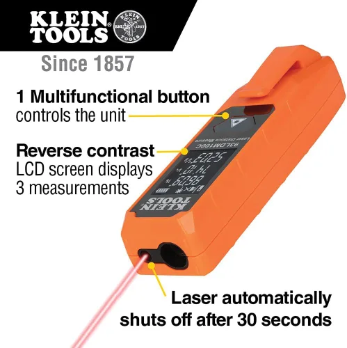 Miniatura 2 de Klein Tools Laser Distance Measure, Measures in Feet, Inches, Meters