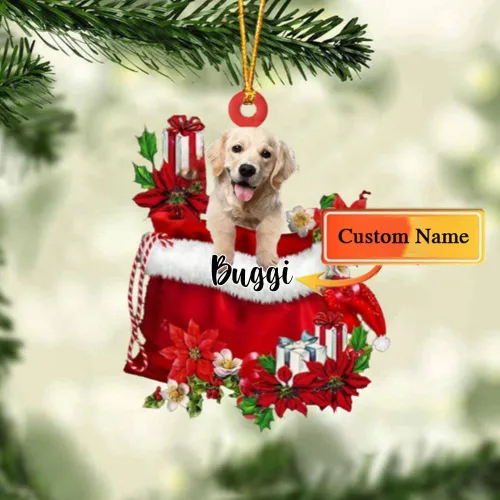 Miniatura 176 de Perro Akita Inu personalizado en bolsa de regalo, adorno de Navidad, nombre personalizado, regalo para amantes de los perros, familia, Navidad