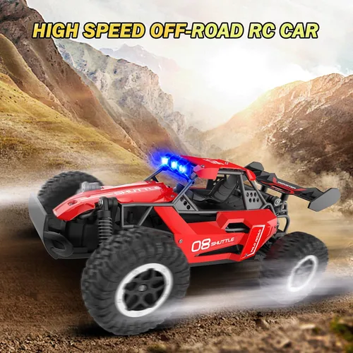 Miniatura 5 de Auto de control remoto para niños de 3, 4, 5, 6, 7+, coches RC de 20 KM/H de alta velocidad con luces LED, 2.4 GHz 2WD Monster Truck juguetes, auto