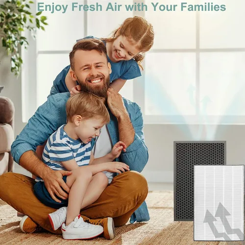 Miniatura 7 de Filtro HEPA de repuesto de alta eficiencia 2678 + filtro de carbono activado 2677 para Bissell Air220 Air320, 1 prefiltro HEPA verdadero y 1 filtro