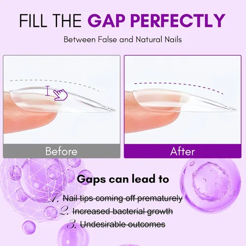 Miniatura 6 de Makartt Gel de pegamento sólido para uñas: pegamento de uñas de gel extra fuerte para uñas a presión y puntas falsas, pegamento de uñas fuerte