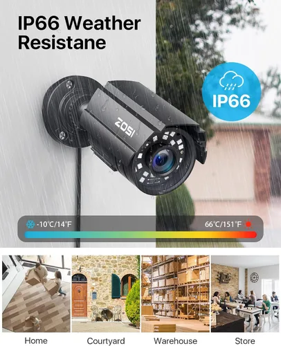 Miniatura 4 de ZOSI Sistema de cámara de seguridad de 16 canales para interiores y exteriores, 16 cámaras CCTV de vigilancia de 1080p, visión nocturna, alertas