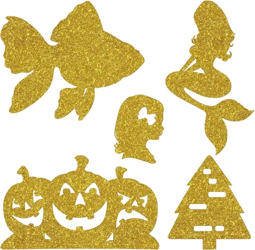 Miniatura 4 de Stickyart Papel tapiz con purpurina dorada, bordes de pared brillantes, despegar y pegar, para dormitorio, papel adhesivo extraíble con purpurina