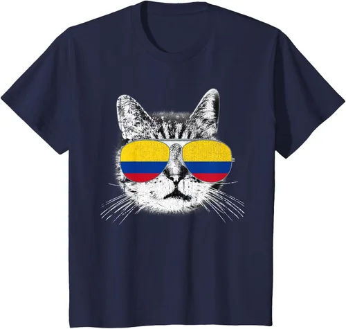 Miniatura 84 de Camisa de bandera de Colombia, orgullo colombiano, gato, hombres, mujeres, niños, camiseta de regalo