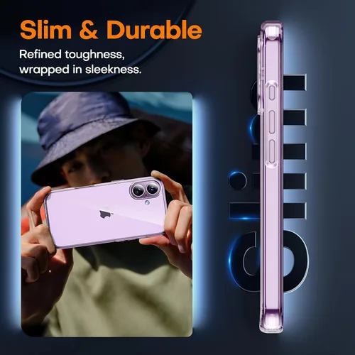 Miniatura 6 de TAURI Funda para iPhone 17, antiamarilleamiento con protector de pantalla, protección de grado militar, a prueba de golpes, delgada para iPhone 17