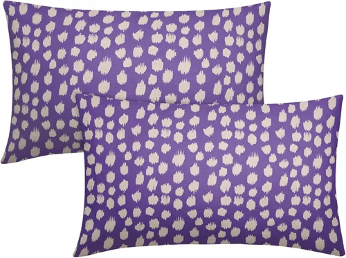 Miniatura 45 de Fundas de almohada marrón y blancas de 18 x 18 pulgadas, juego de 2 almohadas boho grises con lunares, fundas de almohada modernas estampadas