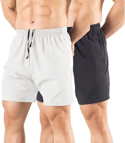 Gaglg Pantalones cortos para correr de 5 pulgadas para hombre paquete de 2 pantalones cortos de entrenamiento atlético de secado rápido con
