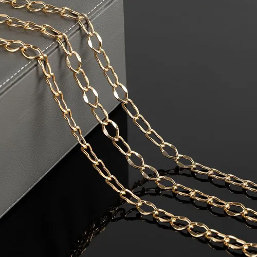 Miniatura 4 de YOUBEIYEE Cadena chapada en oro de 16.4 pies para hacer joyas, collar de cadena de aluminio para mujeres y hombres, pulsera de bricolaje para Labio