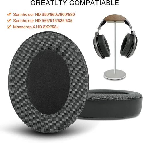Miniatura 2 de Gvoears - Almohadillas de repuesto para auriculares Sennheiser HD650/HD600/HD660S/HD545/HD525/HD535, almohadilla para auriculares también apto