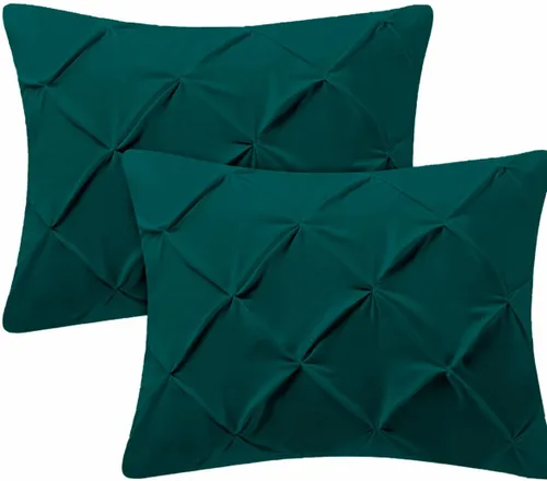 Miniatura 19 de Kotton Culture Juego de 2 fundas de almohada plisadas de 24 x 24 pulgadas, fundas de almohada decorativas, 100% algodón egipcio de 600 hilos, aptas