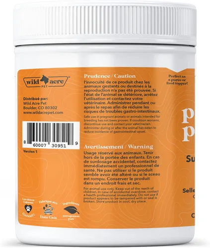 Miniatura 4 de Wild Acre Polvo de calabaza para perros, no más diarrea o scoots! - Puré digestivo o adorno de comida - Suplemento de fibra para perros