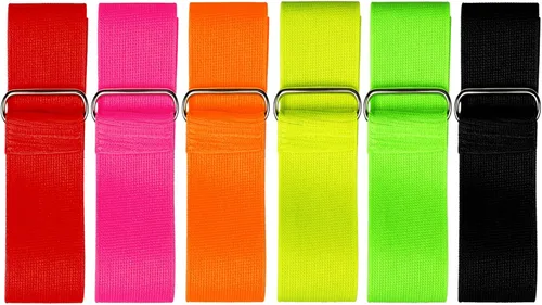 Paquete de 6 bandas de carreras de 3 patas, coloridas y firmes cuerdas elásticas para diversión al aire libre (6)