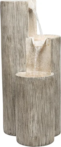 Miniatura 8 de Alpine Corporation GIL1482 - Fuente de agua de piedra envejecida de 3 niveles para exteriores de 41 pulgadas con aspecto de piedra natural, Gris