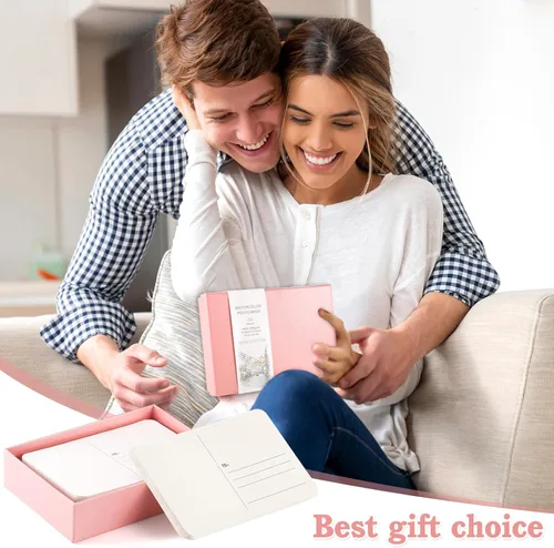 Miniatura 7 de Prudiut 48 hojas de postales de acuarela de 4 x 6, postales en blanco de 140 libras/300gsm, tarjetas de papel de acuarela, suministros de arte, Rosa