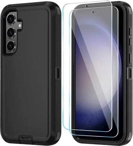 ONOLA Funda para Samsung Galaxy S23 FE con protector de pantalla HD, resistente, a prueba de golpes y caídas, 3 capas, para Galaxy S23 FE de 6.4