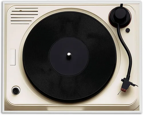 Miniatura 10 de Stupell Industries Classic Tunes - Tocadiscos Giclée enmarcado en negro, diseño artístico por Annabelle Hall, 11 x 14 pulgadas