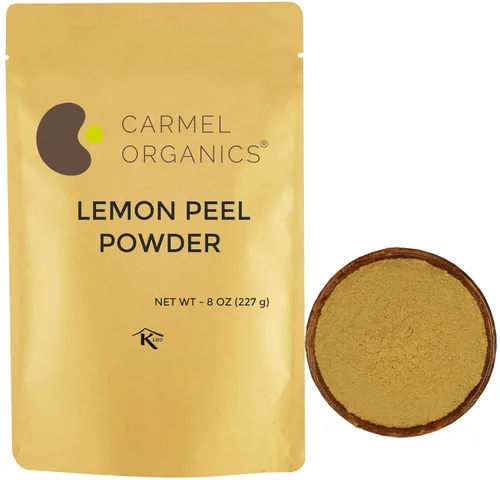 Carmel Organics - Polvo de cáscara de limón, 8 onzas o 8.01 oz (paquete de 1), puro y natural, para el cuidado de la piel, sin conservantes