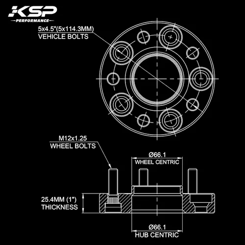 Miniatura 2 de KSP - Espaciadores de rueda de 1 pulgada 5x114.3 para Nissan 350Z 370Z Maxima, 5X4.5 forjado espaciador compatible con Infinit G35 G37 FX35 Q60