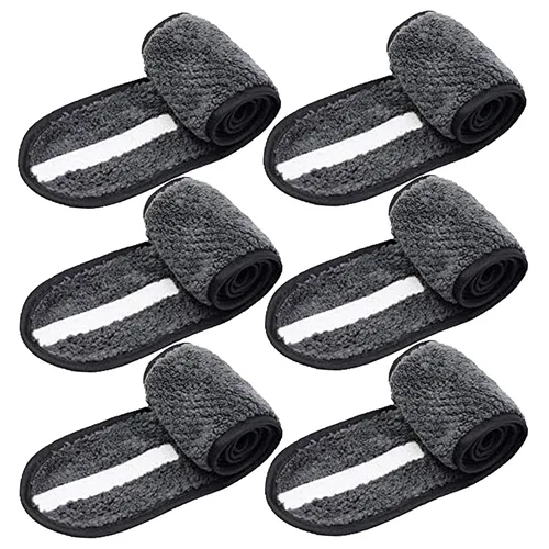 Miniatura 2 de Simnice 6 diademas faciales de spa ajustables para mujeres, maquillaje, ducha, baño, envolturas faciales, diadema deportiva, toalla elástica