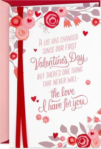Miniatura 8 de Hallmark - Tarjeta de felicitación para el día de San Valentín, tarjeta de aniversario, tarjeta de amor para esposa o novia (flores de papel)