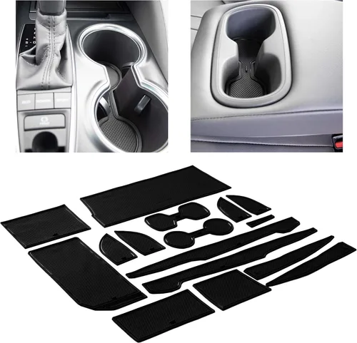 Miniatura 31 de CupHolderHero Compatible con accesorios Toyota Tundra 2014-2021 - Insertos de portavasos antideslizantes antipolvo, tapetes para consola central