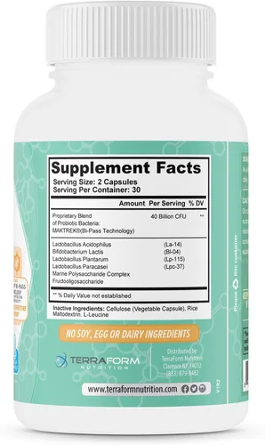 Miniatura 8 de TerraForm Nutrition - Protector de hongos para uñas de los pies, inhibidor probiótico de hongos, 60 cápsulas
