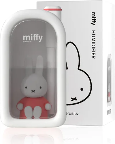 Mipow X Miffy Humidificador de niebla fría - Humidificador ultrasónico silencioso, mini y lindo con luz nocturna para dormitorio/guardería de Rosa