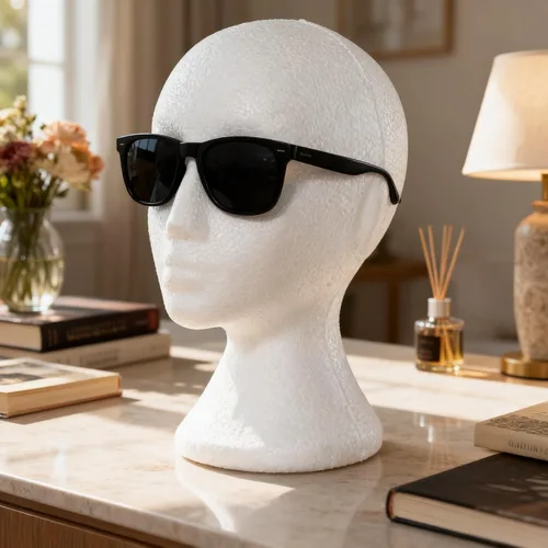 Miniatura 7 de Maniquí de espuma, modelo de cabeza femenina para exhibir pelucas y sombreros, maniquí de espuma blanco (gris)