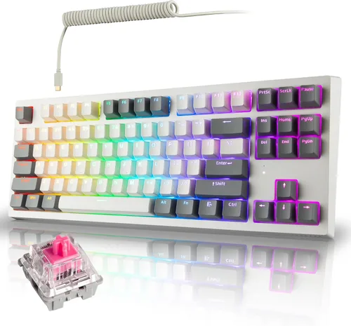 Miniatura 10 de TECWARE Phantom+ 87 Key RGB Mechanical Gaming Keyboard Wraith Brown, Red, Pink and Orange Switch Black, White and Gray