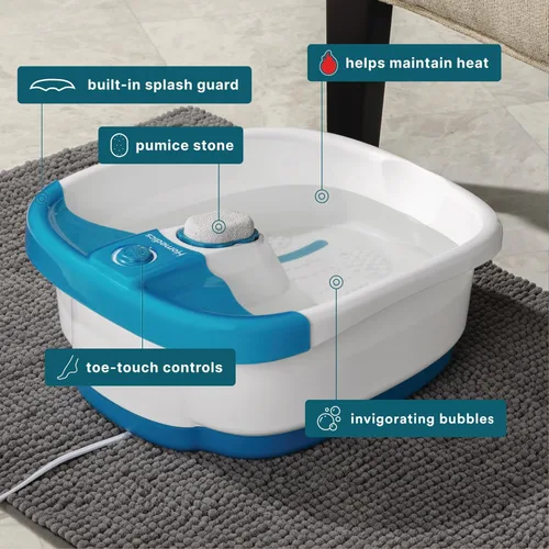 Miniatura 4 de Homedics Bubble Mate - Spa de pies, baño de pies controlado por tacto con burbujas vigorizantes y a prueba de salpicaduras, nodos de masaje elevados