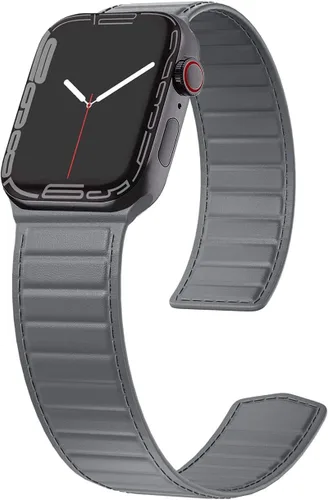 Miniatura 6 de LKEITY Correas magnéticas de cuero para Apple Watch Band 1.929 in 1.811 in 1.772 in 1.732 in 1.654 in 1.614 in 1.575 in, correa de cuero con imán