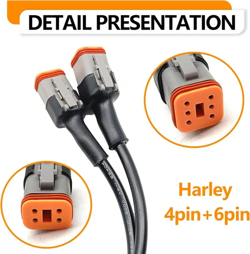 Miniatura 5 de Motocicleta Obd2 Cable 4pin+6pin 2 en 1 para Harley Davidson 16 Pin a 4 Pin 6 Pin Herramienta de escaneo, adaptador de escáner OBD herramienta