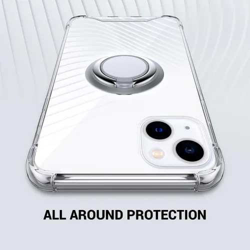 Miniatura 7 de Silverback Funda transparente diseñada para iPhone 15 con soporte de anillo, protección que absorbe los golpes, a prueba de golpes, funda