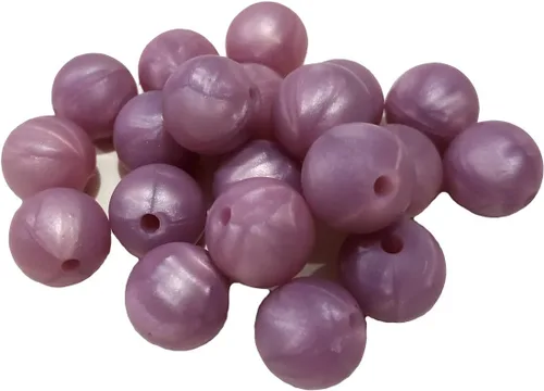 Miniatura 15 de Cuentas de perlas de silicona focales para bolígrafo, 100 cuentas redondas de silicona sueltas de 0.59 pulgadas a granel para llavero, mamá mujer