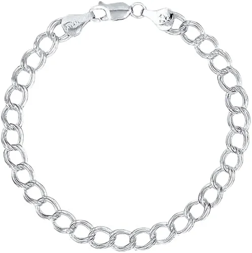 PORI JEWELERS Pulsera de cadena de eslabones italianos de plata de ley 925 para hombres y mujeres, Metal