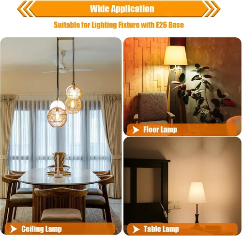 Miniatura 7 de Paquete de 8 Bombillas LED Edison Blanco Suave 2700K Equivalente a 40W, Bombillas LED Vintage Transparentes ST19/ST58 de 4W para Luces de Techo, 90