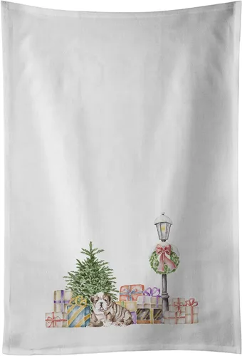 Miniatura 6 de Caroline's Treasures CK8100WTKT - Juego de 2 toallas de cocina con diseño de bulldog francés con diseño de país de las maravillas navideñas